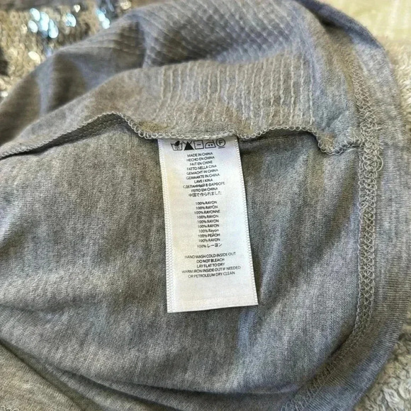 Michael Kors Striped Sequin Sleeveless Boatneck Top Gray Size Small - Picture 7 of 7